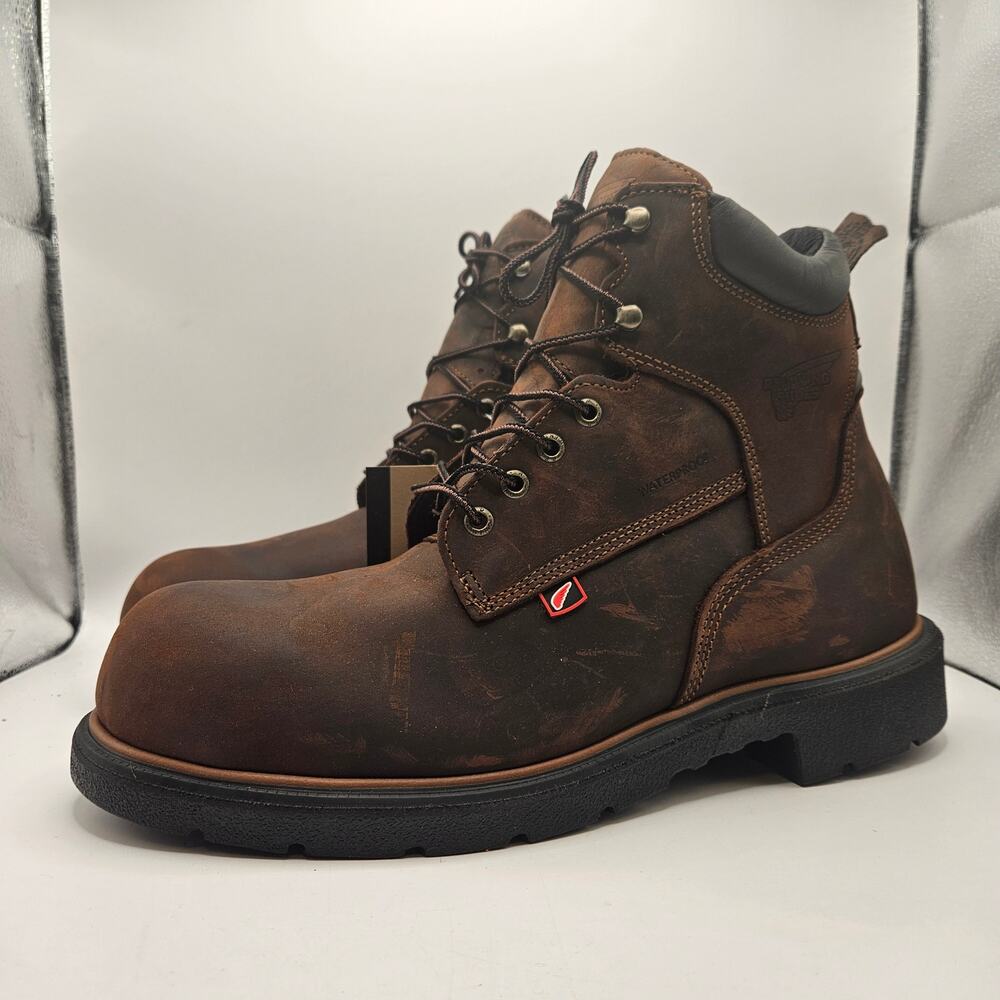 RED WING MEN'S 11.5 EE WIDE 415 DYNAFORCE 6 IN WP SOFT TOE WORK BOOTS BROWN NWOB